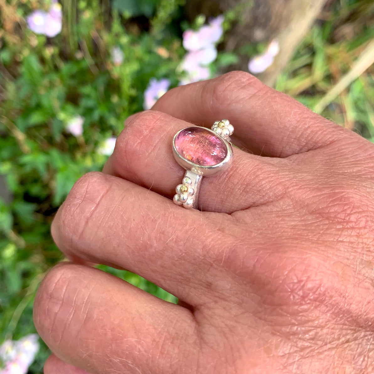 Pink Tourmaline berry ring